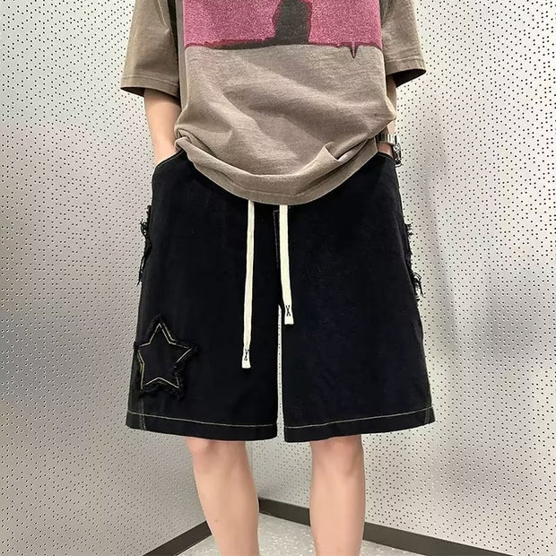 KAMI NO.5283 DENIM-SHORTS MIT STERNEN