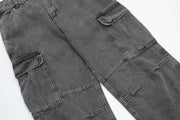 KAMI NO.5297 GREY CARGO PANTS