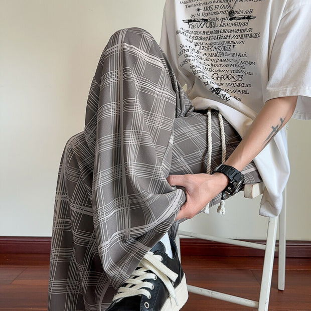 KAMI NO.5336 PLAID STRIPED TROUSERS