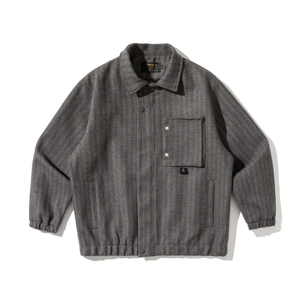 KAMI NO.1427 STRIPED WORK JACKET