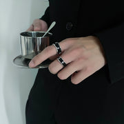 KAMI STYLE BLACK COARSE RING