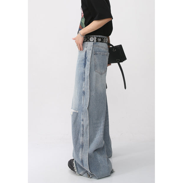 KAMI NO.5299 RIPPED BUTTONED DENIM