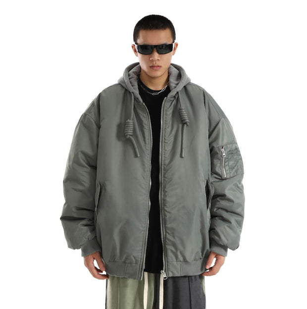 KAMI NO.1431 HOODED BOMBER JACKET