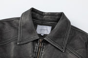 KAMI NO.1428 DISTRESSED LEATHER JACKET