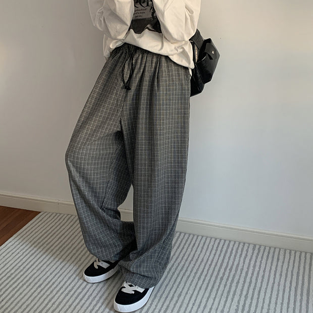 KAMI NO.5280 WIDE PLAID PANTS