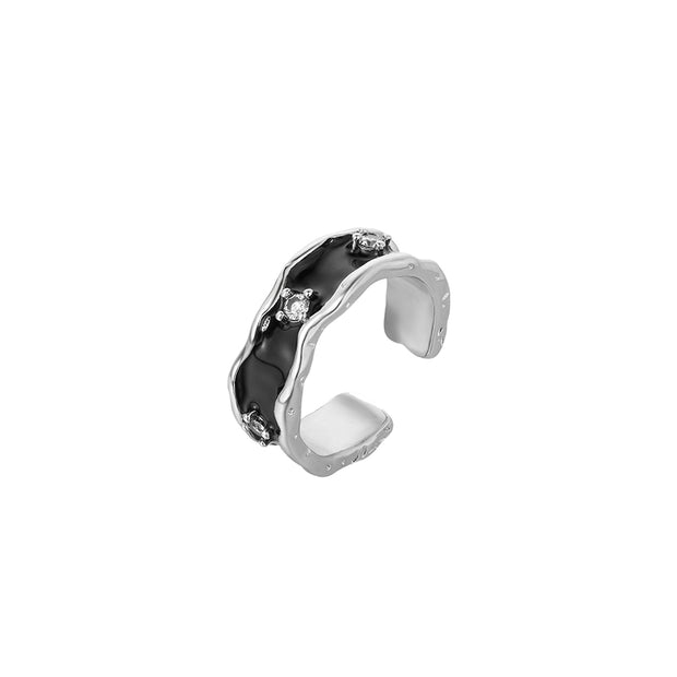 KAMI STYLE BLACK COARSE RING