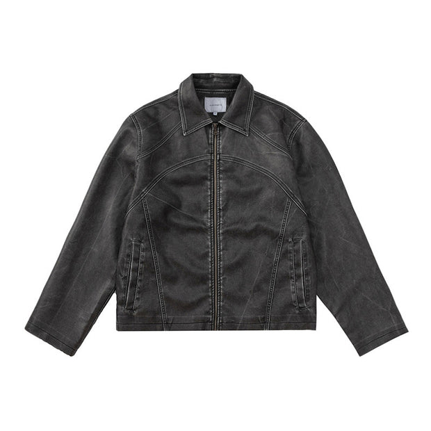 KAMI NO.1428 DISTRESSED LEATHER JACKET