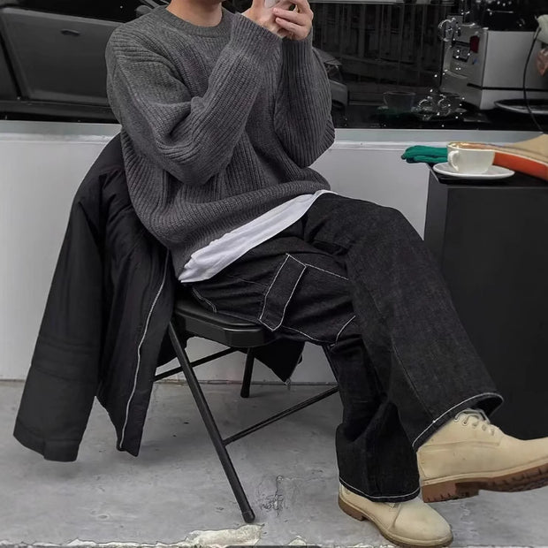 KAMI NO.7440 ROUND KNITTED SWEATER