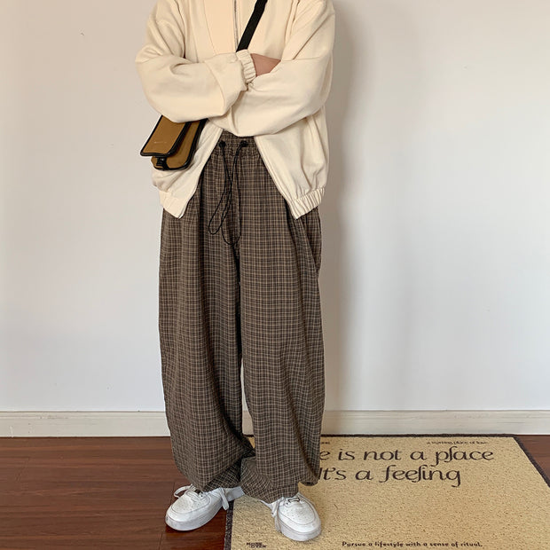 KAMI NO.5280 WIDE PLAID PANTS