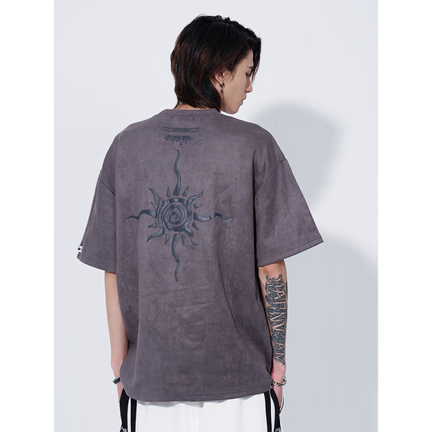 KAMI NO.2275 T-SHIRT AUS WILDLEDER MIT GRAFIK