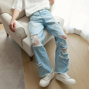 KAMI NO.5274 DISTRESSED BOOTCUT JEANS