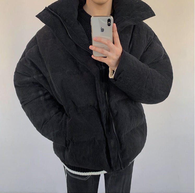 Rudsak Hooded Coat Grey Mens Puffer Coat KAMI CORDUROY PUFFER