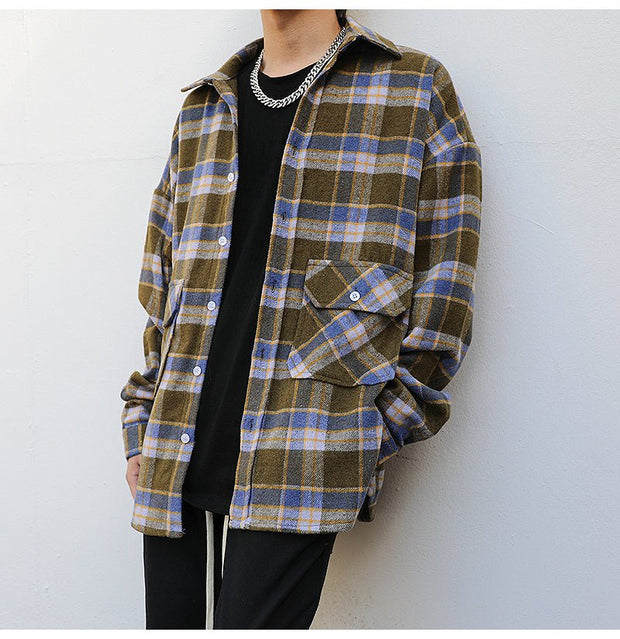 KAMI NO.1208 PLAID WOOLEN JACKET - STREETS OF KAMI