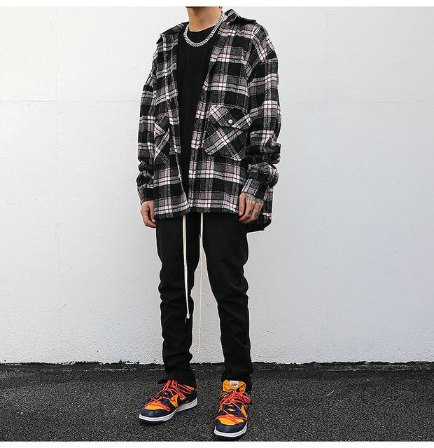 KAMI NO.1208 PLAID WOOLEN JACKET - STREETS OF KAMI