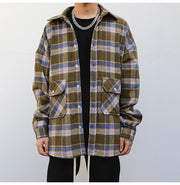 KAMI NO.1208 PLAID WOOLEN JACKET - STREETS OF KAMI