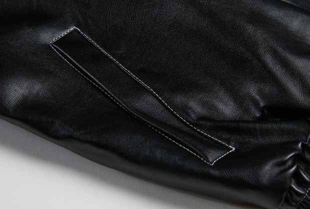 KAMI NO.1210 COLLAR LEATHER JACKET - STREETS OF KAMI