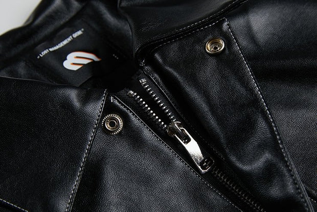 KAMI NO.1210 COLLAR LEATHER JACKET - STREETS OF KAMI