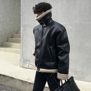 KAMI NO.1224 FLEECE LEATHER JACKET - STREETS OF KAMI