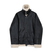 KAMI NO.1224 FLEECE LEATHER JACKET - STREETS OF KAMI