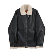 KAMI NO.1239 LEATHER SHERPA JACKET - STREETS OF KAMI