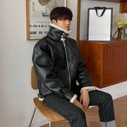 KAMI NO.1239 LEATHER SHERPA JACKET - STREETS OF KAMI