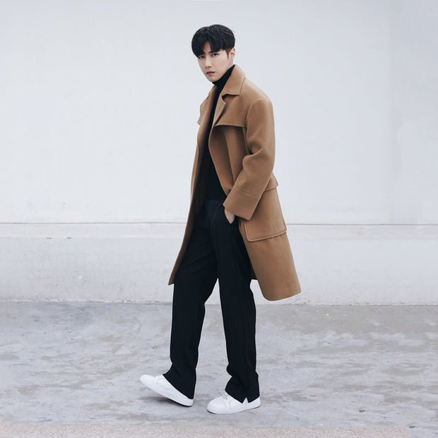 KAMI NO.1277 MID WOOL TRENCH COAT - STREETS OF KAMI