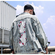 KAMI NO.1311 FLOWER DENIM JACKET - STREETS OF KAMI