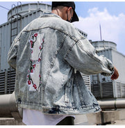 KAMI NO.1311 FLOWER DENIM JACKET - STREETS OF KAMI