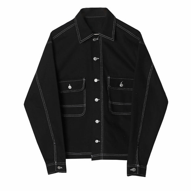 KAMI NO.1342 STITCHING DENIM JACKET - STREETS OF KAMI