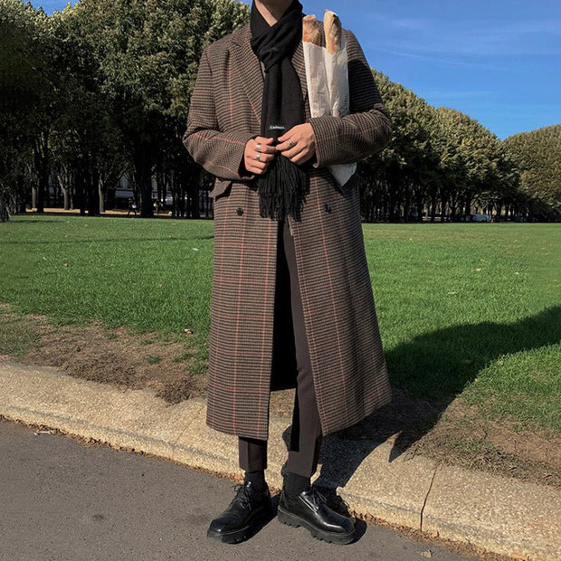 KAMI NO.1374 WOOLEN PLAID COAT - STREETS OF KAMI