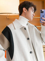 KAMI NO.1378 WOOLEN COLORBLOCK JACKET - STREETS OF KAMI