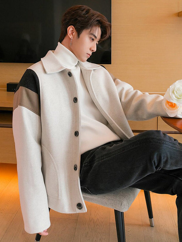 KAMI NO.1378 WOOLEN COLORBLOCK JACKET - STREETS OF KAMI