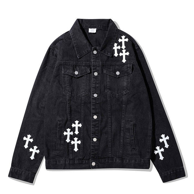 KAMI NO.1384 CROSS DENIM JACKET - STREETS OF KAMI