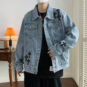 KAMI NO.1384 CROSS DENIM JACKET - STREETS OF KAMI