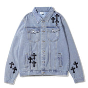 KAMI NO.1384 CROSS DENIM JACKET - STREETS OF KAMI