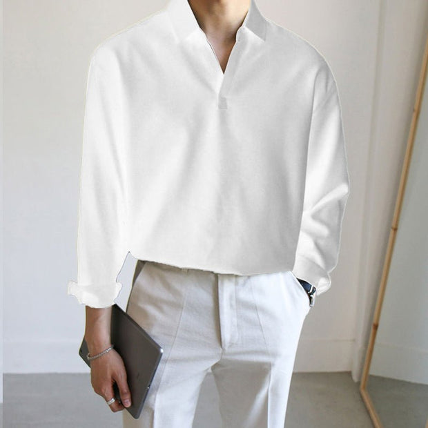 KAMI NO.2101 V-NECK COLLAR SHIRT - STREETS OF KAMI