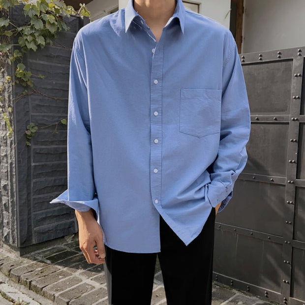 KAMI NO.2131 SOLID BUTTON SHIRT - STREETS OF KAMI