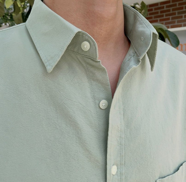 KAMI NO.2131 SOLID BUTTON SHIRT - STREETS OF KAMI