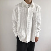 KAMI NO.2133 TWISTED KNITTED COLLAR SHIRT - STREETS OF KAMI