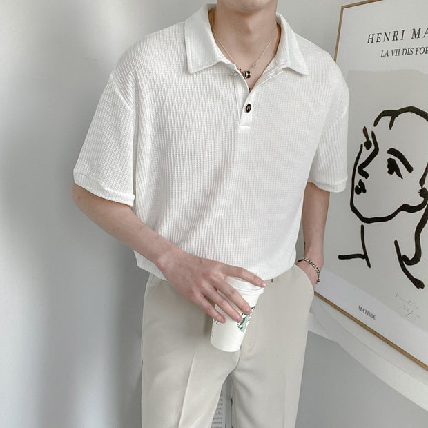 KAMI NO.2135 BUTTON COLLAR POLO SHIRT - STREETS OF KAMI