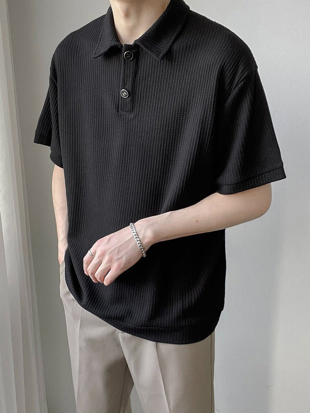 KAMI NO.2135 BUTTON COLLAR POLO SHIRT - STREETS OF KAMI