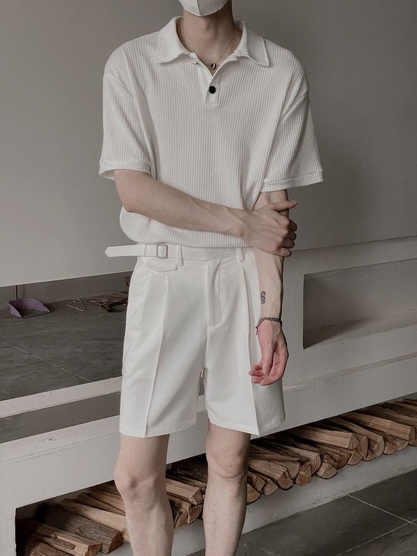 KAMI NO.2135 BUTTON COLLAR POLO SHIRT - STREETS OF KAMI