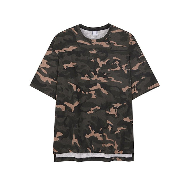 KAMI NO.2144 CAMO SLEEVE T-SHIRT - STREETS OF KAMI