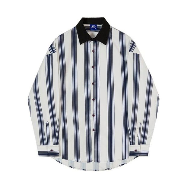 KAMI NO.2235 STRIPED LONGSLEEVE SHIRT - STREETS OF KAMI