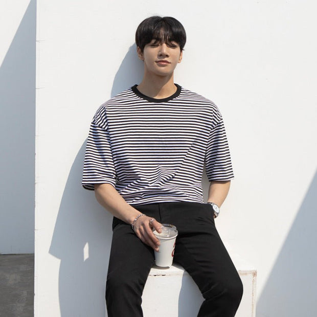 KAMI NO.2241 BASIC STRIPED SHIRT - STREETS OF KAMI