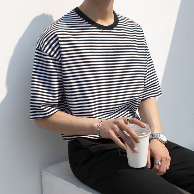 KAMI NO.2241 BASIC STRIPED SHIRT - STREETS OF KAMI