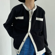 KAMI NO.3105 WHITE STRIPE CARDIGAN - STREETS OF KAMI