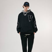 KAMI NO.4702 TWO-TONE EMBROIDERED HOODIE - STREETS OF KAMI