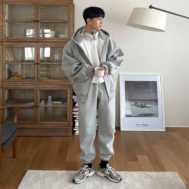 KAMI NO.4734 GREY HOODIE AND SWEATPANTS SET - STREETS OF KAMI