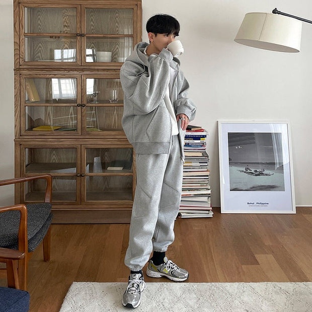 KAMI NO.4734 GREY HOODIE AND SWEATPANTS SET - STREETS OF KAMI